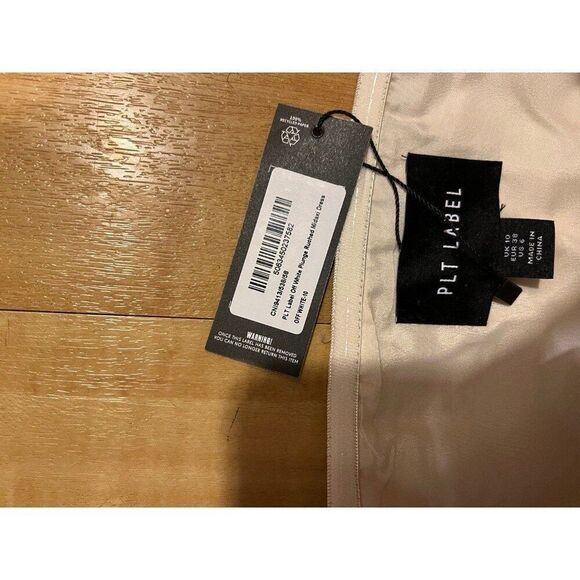 PLT NWT Sand Neutral Plunge Asymmetrical Midi Dress Old Money Quiet Luxury Chic - Picture 10 of 12